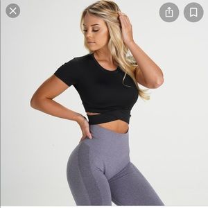 NVGTN Black Short Sleeve Cross Body T- L